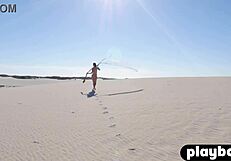 Medium Tits Brunette Miluniel Louis Strips Naked Outdoor with Sexy Bubble Butt