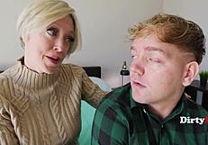 Blonde Milf Says to Step Son: Don't Think, Just Put It In Her Huge Ass