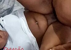 Amateur wife gets ass pounded doggy style and cums in mouth