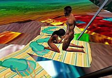 A couple enjoys a bubble of pleasure in fantasy