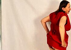 Hot Granny with Huge Natural Tits Strips to Show Closeup Asshole and Pussy