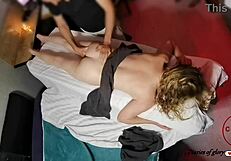 I paid for the massage, but this cheating slut wife got dirty with oiled legs