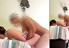 Intense restaurant romance from pickup to hotel room creampie.