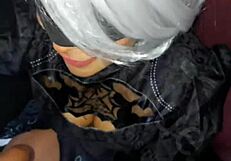Mexican otaku cosplays as 2b and performs oral after the convention part 1
