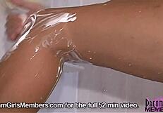 Beautiful natural breasts of the hot woman on shower