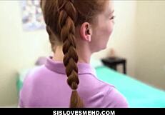 Petite 18+ Ginger Teen Learns Anal and Pussy Sex with Huge Cock Stepbrother POV!