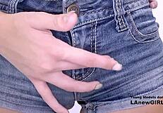 Teen 18+ brunette gets asshole assfucked in photoshoot casting interview with creampie cumshot