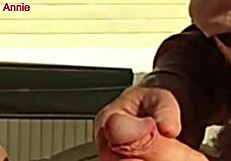 Hell Yeah! Mature Candi Annie Milking Cock Outdoors with Cum Swallow!