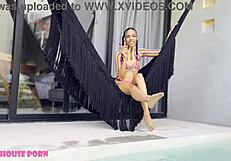 Petite Latina whore sucks cock and gets bent over for rough pussy fucking