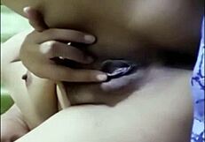 Filipina Girlfriend Gets Wet During Call Video Sex on App.