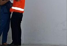 Man, this hospital nurse seduced the cleaner for quick standing sex!