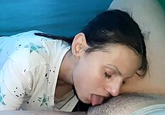 lesbian girls lick pussy in tent during rain for orgasm