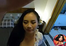 i can’t believe this gorgeous asian college teen swallowed after pov banging