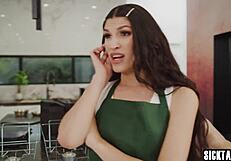 sexy big ass teen 18+ worker leana lovings teamed up with shemale zariah aura and korra del rio for intense action