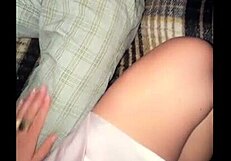 Mexican stepmom with big tits fucks student stepson watching tv in homemade video