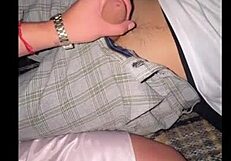 Mexican stepmom with big tits fucks student stepson watching tv in homemade video