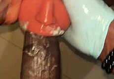 Stocking And Deep Throating Sextoy Like Slave