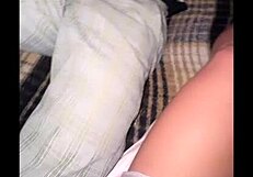 Mexican stepmom with big tits fucks student stepson watching tv in homemade video