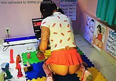 Watching a Teen 18+ Otaku Schoolgirl Get Nailed While I Play with My Dildo Drives Me Wild