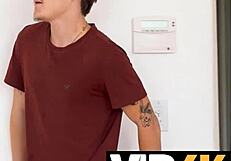 Intense fucking with big-titted MILF preparing for costume party