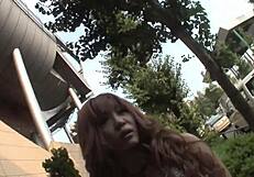 Naughty Asian Babe Sarina Tsubaki Sucks Cock in Public Spot