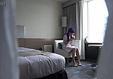 Japanese cute new actress experiences creampie leakage