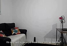 Wow! This secretary interview turns into wild anal and handjob action. Can she handle the blackmail?