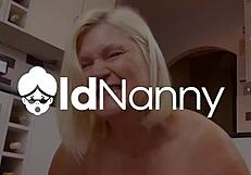 Ever seen a busty lesbian foursome by the pool? Shaved pussies everywhere with OldNanny!