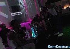 cuckolding slut gets gangbanged with facials and bukkake