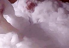 Cyno Model in Cosplay Costume Enjoys Solo Bubble Bath