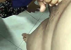 Latina MILF washes dishes as step-nephew arrives home alone