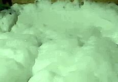 Cyno Model in Cosplay Costume Enjoys Solo Bubble Bath