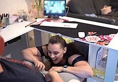 i suck boss's cock on zoom, cum in mouthh