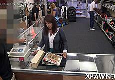 Sluts sucking and getting fucked in shop