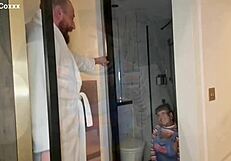 chucky roleplays peeing on the tattooed redhead in shower