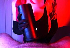 i satisfy him with our new toy 😏 and finish with a blowjob 💦