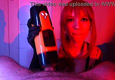 i satisfy him with our new toy 😏 and finish with a blowjob 💦