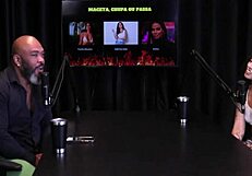 Beautiful Brunette Bibi Hourani Submissively Gives Ass in Public Group Scene