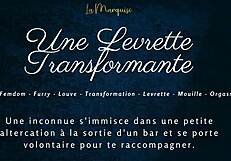 The furry character in crossdressing engages in transforming levrette with French audio.