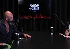 Beautiful Brunette Bibi Hourani Submissively Gives Ass in Public Group Scene