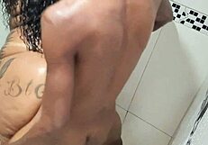 I caught her in the shower and couldn’t hold back, finished hard on that naughty Brazilian ass.