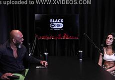 Beautiful Brunette Bibi Hourani Submissively Gives Ass in Public Group Scene