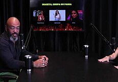 Beautiful Brunette Bibi Hourani Submissively Gives Ass in Public Group Scene