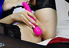 Cosplay Monk Student Blue Hair Masturbates Pussy!