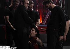 Joanna angel roughly welcomed in vip gangbang club