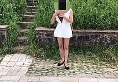 OMG! Public Flashing in My White Outfit Feels So Naughty - Skysexfree!