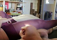 nylonxtreme update 28 cum on nylon lurex pantyhose