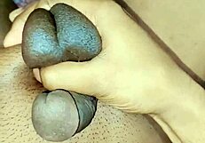 rubbing tiny 18+ clitty while pissing in sensual tease