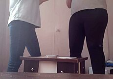 In the lesbian illusion, the card loser performs intense cunnilingus on her partner.