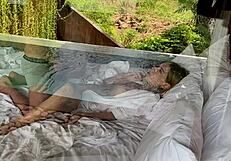 Thinking of you while touching my wet slit in outdoor quickie, babe! 💋